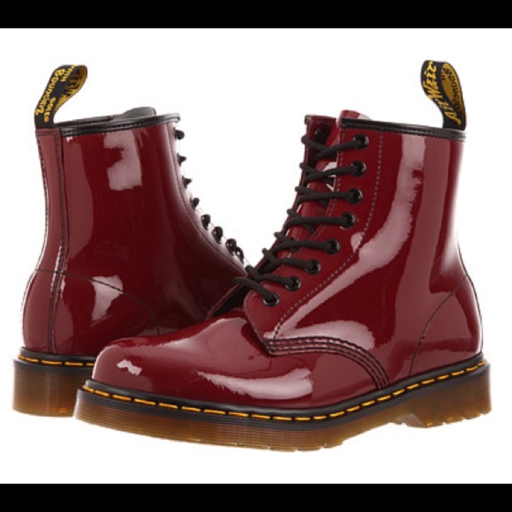 Patent Cherry Doc Martens